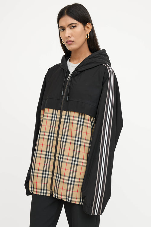 Burberry Nylon Nova Check Hooded Jacket