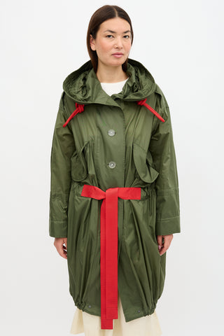 Burberry Nylon Long Windbreaker Jacket