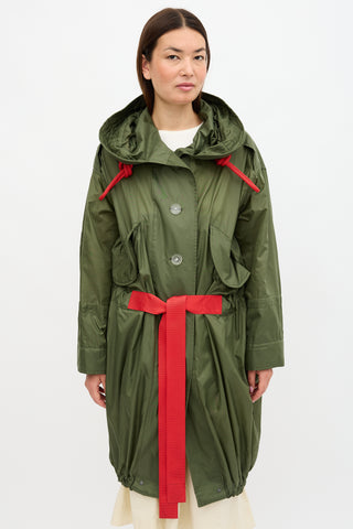 Burberry Nylon Long Windbreaker Jacket