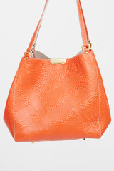 Burberry Orange Embossed Canterbury Tote Bag