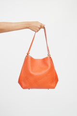 Burberry Orange Embossed Canterbury Tote Bag