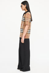 Burberry Silk Kacie Nova Check Woven Polo