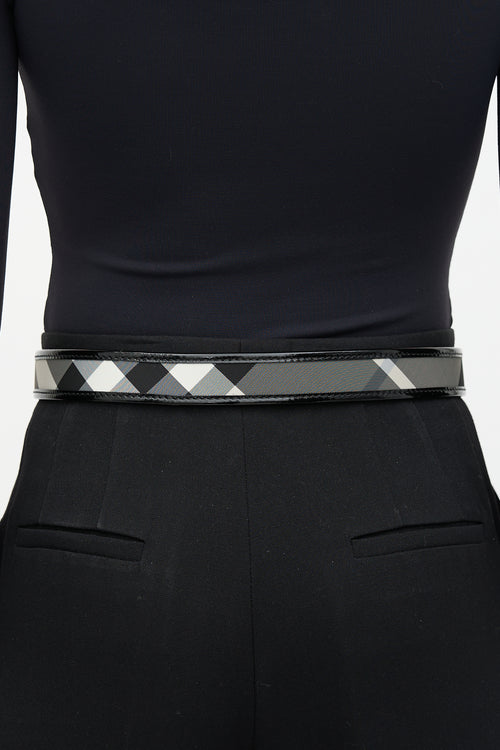 Burberry Patent Leather Check Belt