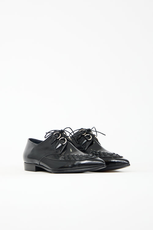 Burberry Patent Leather Woven Derby
