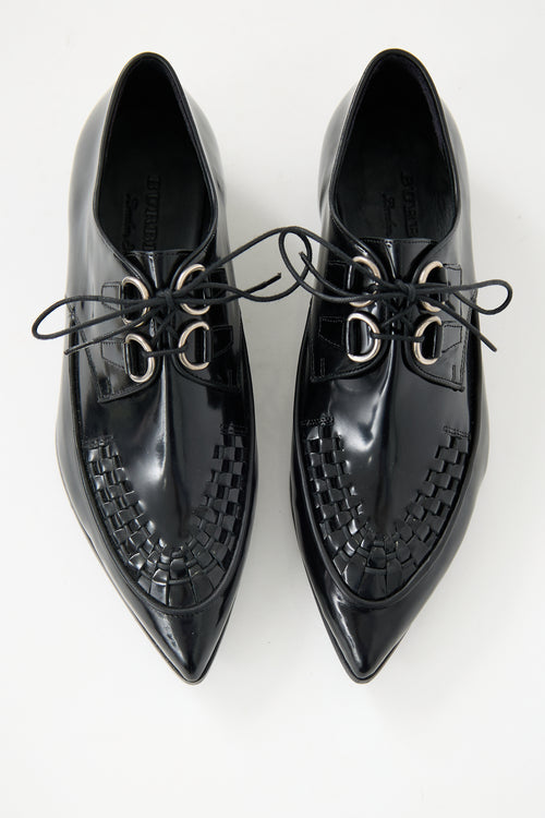 Burberry Patent Leather Woven Derby