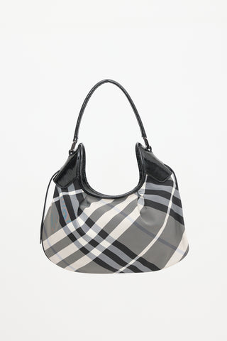 Burberry Patent & Check Brooklyn Bag