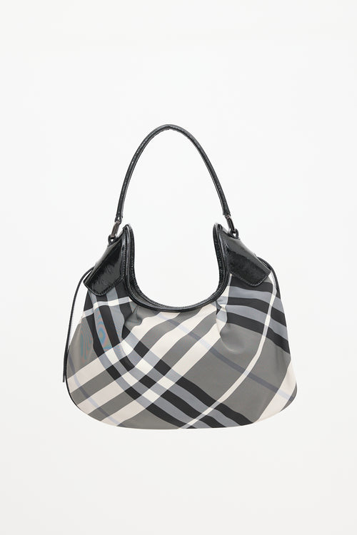 Burberry Patent & Check Brooklyn Bag