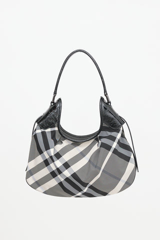 Burberry Patent & Check Brooklyn Bag
