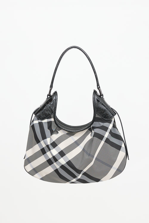 Burberry Patent & Check Brooklyn Bag