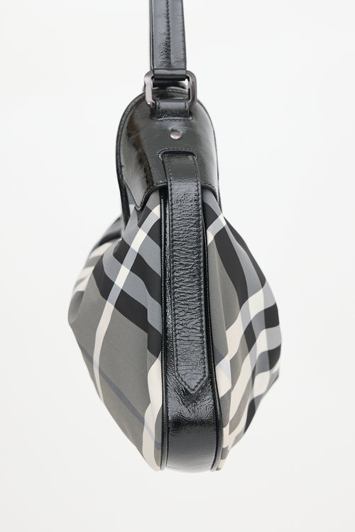 Burberry Patent & Check Brooklyn Bag