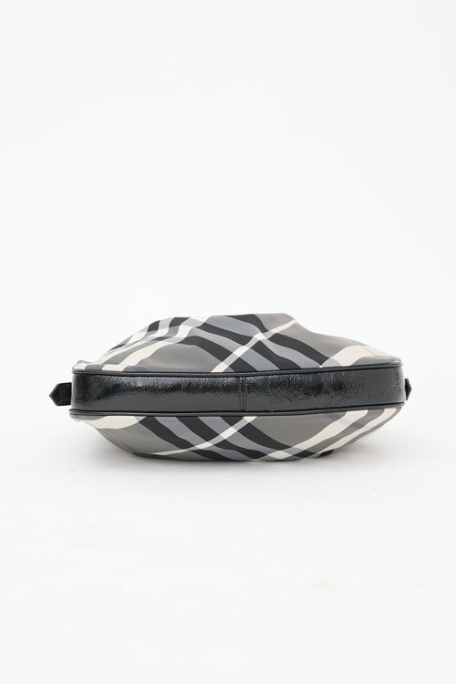 Burberry Patent & Check Brooklyn Bag