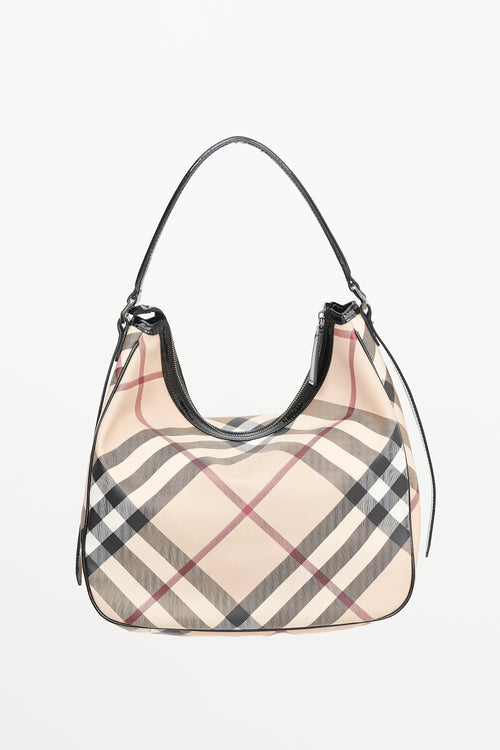 Burberry Patent & Coated Canvas Check Bag