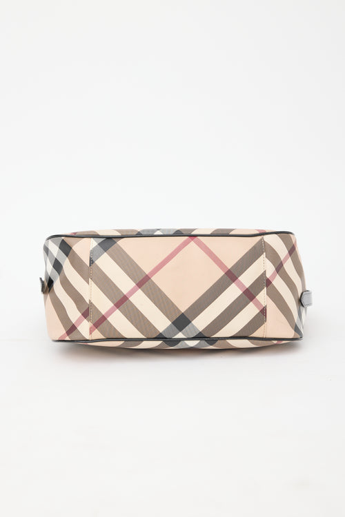 Burberry Patent & Coated Canvas Check Bag