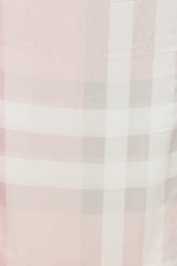 Burberry Pink & Grey Silk Check Scarf