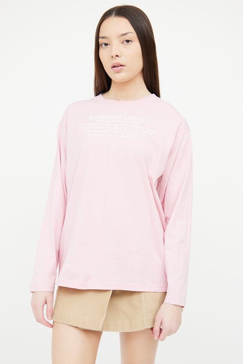 Burberry Pink Cotton Logo Shirt