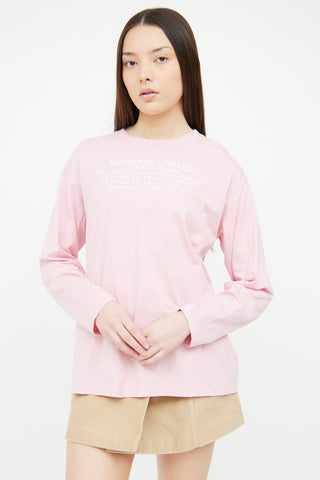 Burberry Pink Cotton Logo Shirt