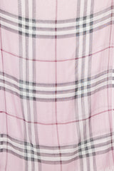 Burberry Pink & Multicolour Nova Check Fringe Scarf