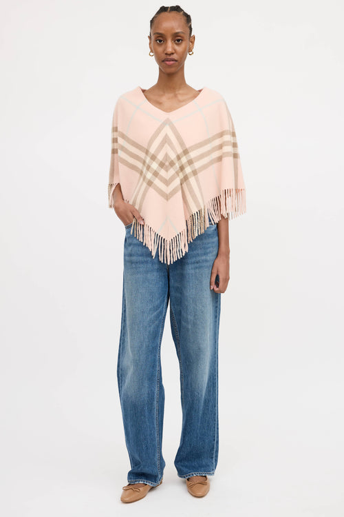 Burberry Wool Plaid Poncho