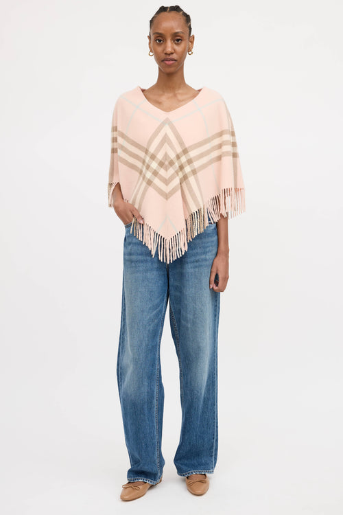 Burberry Wool Plaid Poncho