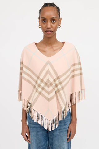 Burberry Wool Plaid Poncho