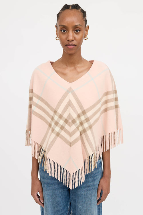 Burberry Wool Plaid Poncho