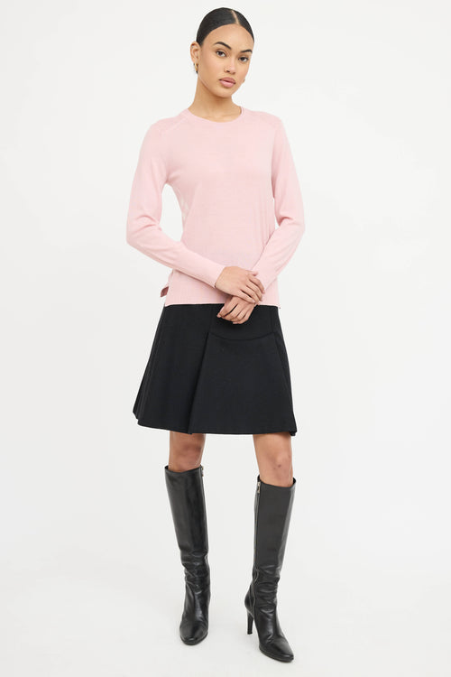 Burberry Wool Check Panel Sweater