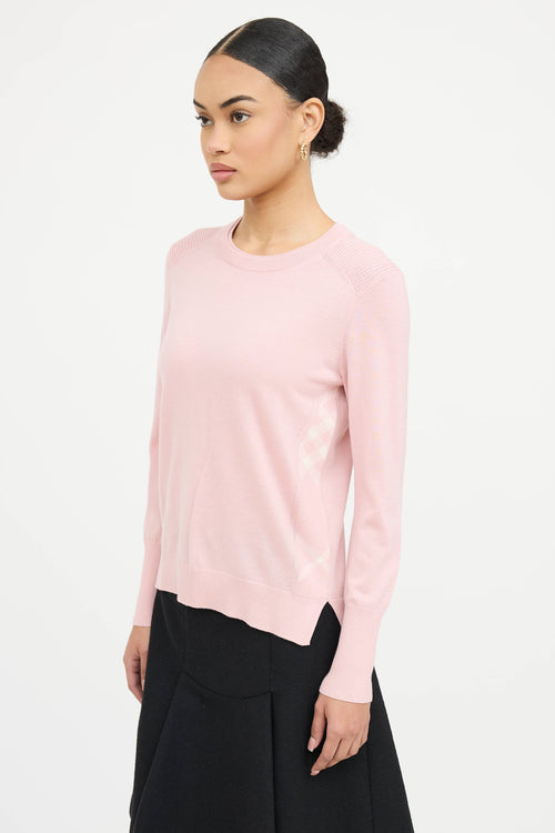 Burberry Wool Check Panel Sweater