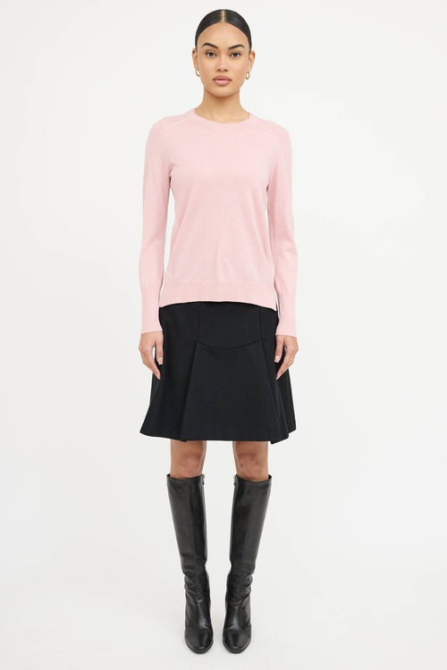 Burberry Wool Check Panel Sweater