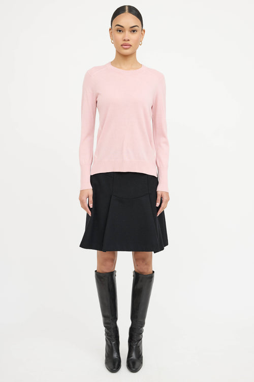 Burberry Wool Check Panel Sweater