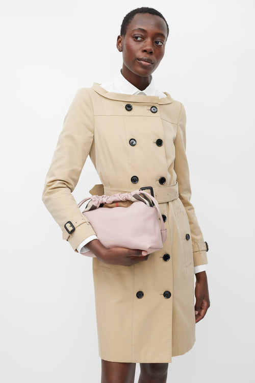 Burberry Beige Double Breasted Belted Trench Coat