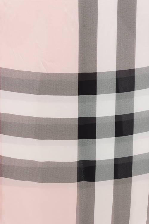 Burberry Pink & Multicolour Nova Check Semi Sheer Scarf