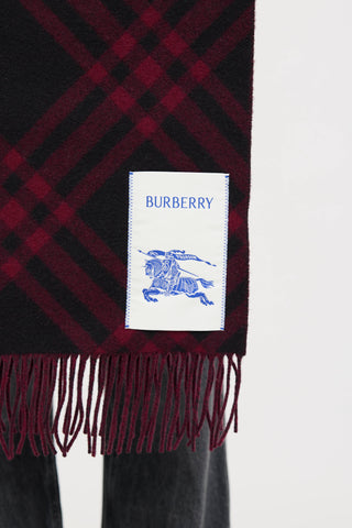 Burberry Cashmere Novacheck Logo Scarf