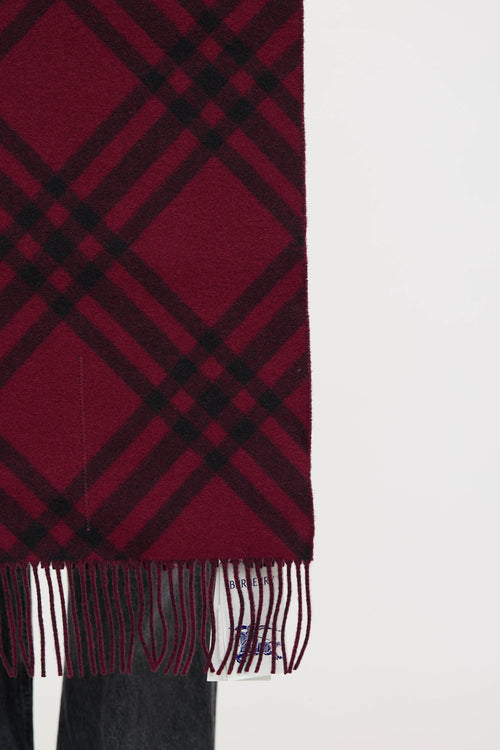 Burberry Cashmere Novacheck Logo Scarf