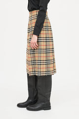 BurberryWool Nova Check Pleated Skirt
