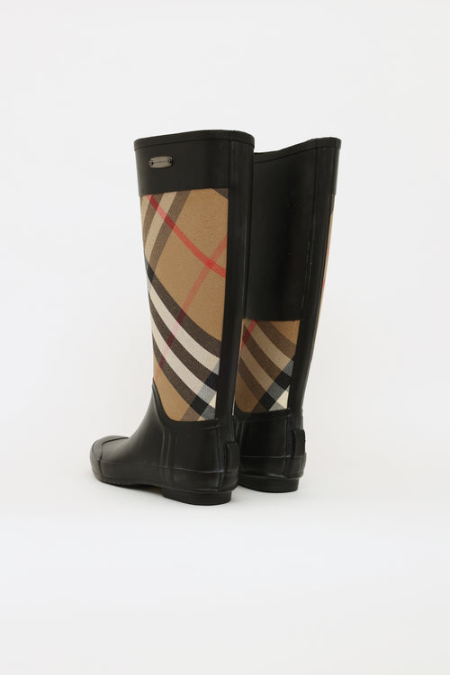 Burberry Black House Check Rain Boots