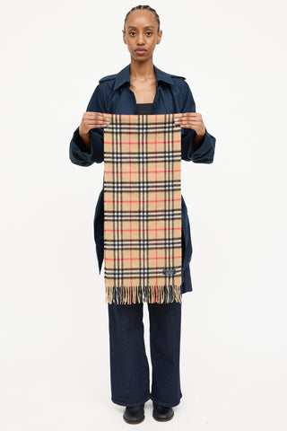BurberryCashmere Nova Check Fringe Scarf