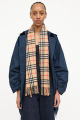 BurberryCashmere Nova Check Fringe Scarf