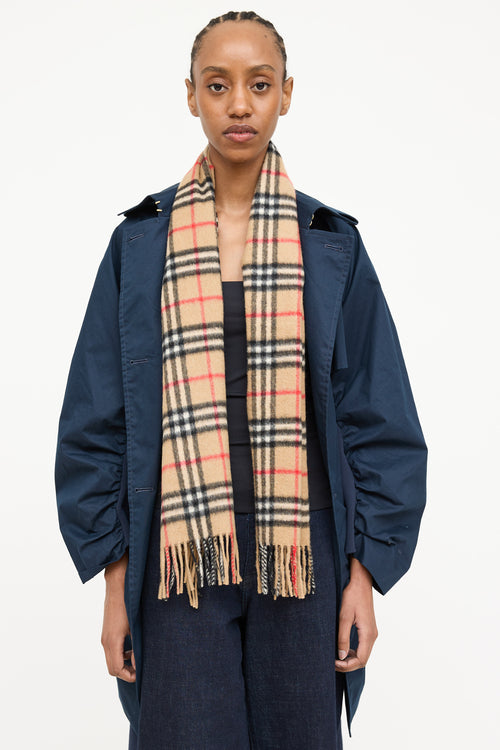 BurberryCashmere Nova Check Fringe Scarf