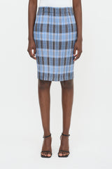 Burberry Plissé Check Skirt