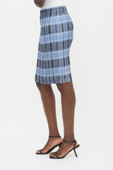 Burberry Plissé Check Skirt