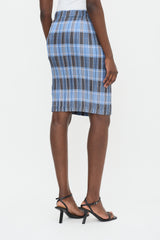 Burberry Plissé Check Skirt