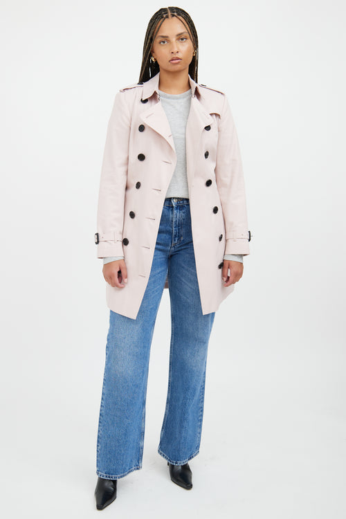 Burberry Light Pink Midi Trench Coat