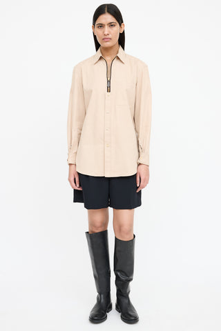 Burberry Poplin Half Zip Shirt