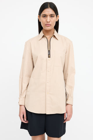 Burberry Poplin Half Zip Shirt
