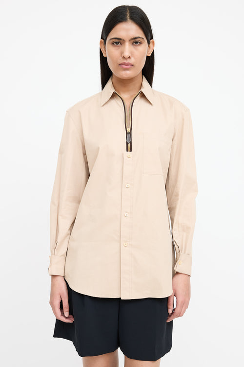 Burberry Poplin Half Zip Shirt