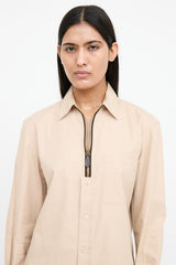 Burberry Poplin Half Zip Shirt
