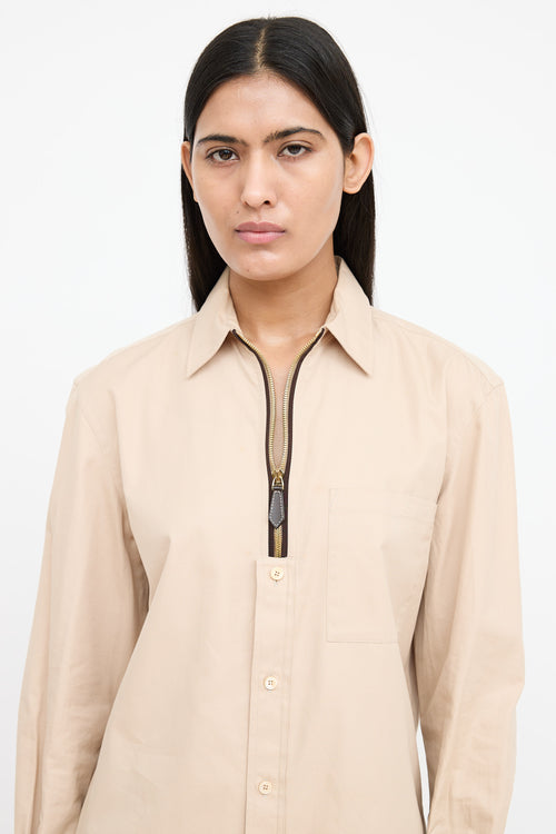 Burberry Poplin Half Zip Shirt