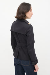 Burberry Prorsum Black Belted Short Jacket