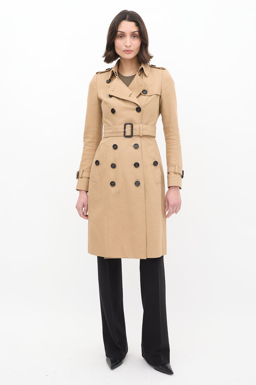 Burberry Prorsum Brown Double Breasted Belted Coat