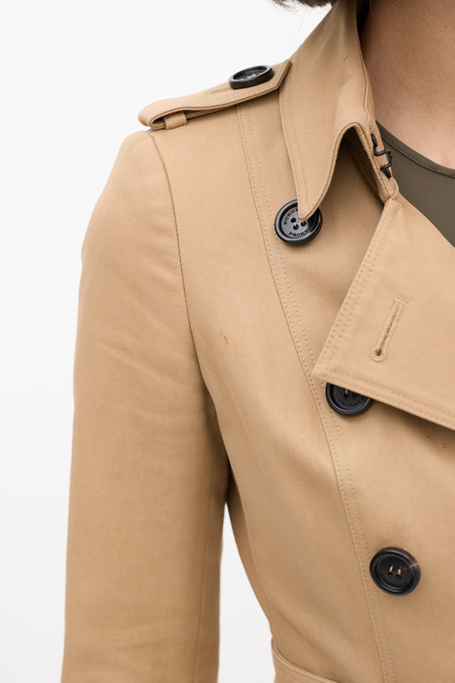 Burberry Prorsum Brown Double Breasted Belted Coat